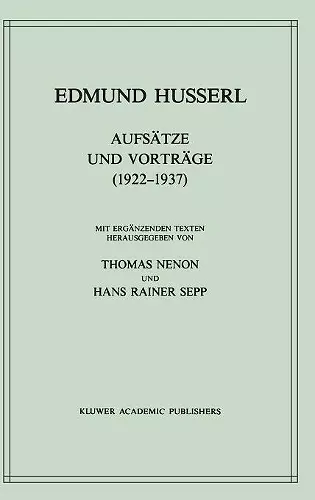 Aufsätze und Vorträge (1922–1937) cover