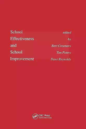 School Effectiveness and School Improvement cover