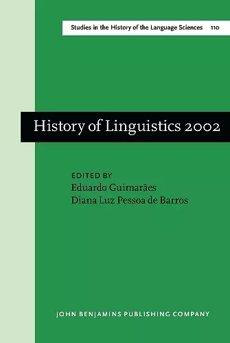 History of Linguistics 2002 cover