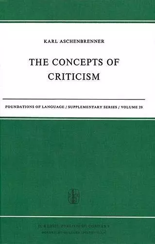The Concepts of Criticism cover