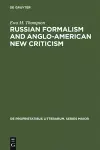 Russian Formalism and Anglo-American New Criticism cover