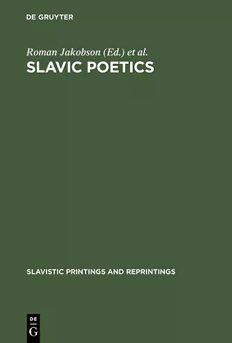 Slavic Poetics cover