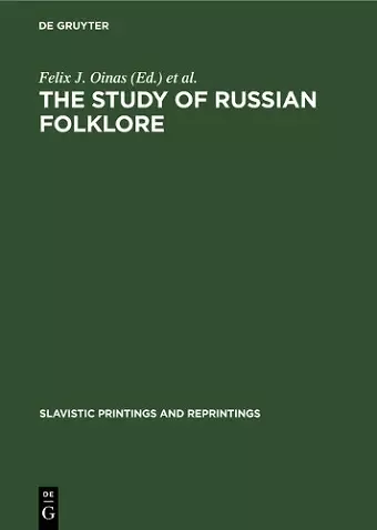 The Study of Russian Folklore cover