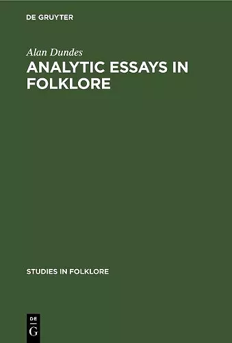 Analytic Essays in Folklore cover