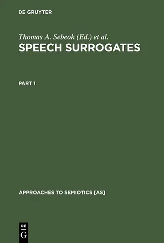 Speech Surrogates. Part 1 cover