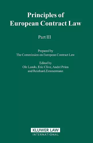 Principles of European Contract Law - Part III cover