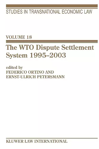 The WTO Dispute Settlement System 1995–2003 cover