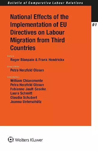 National Effects of the Implementation of EU Directives on Labour Migration from Third Countries cover