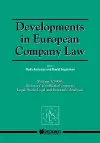 Developments in European Company Law cover