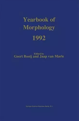 Yearbook of Morphology 1992 cover