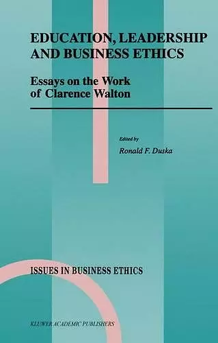 Education, Leadership and Business Ethics cover