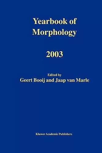 Yearbook of Morphology 2003 cover