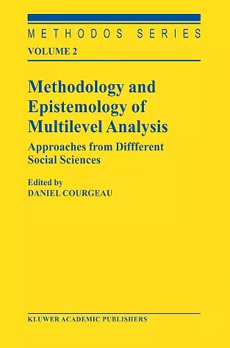 Methodology and Epistemology of Multilevel Analysis cover