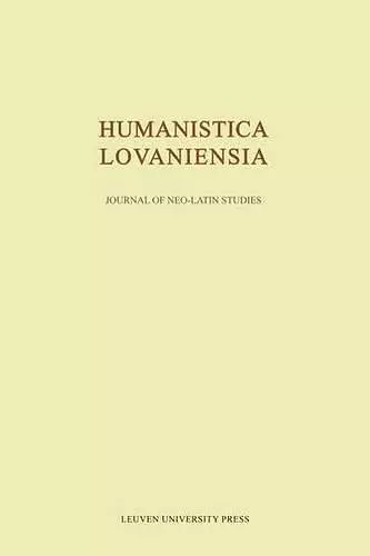 Humanistica Lovaniensia cover