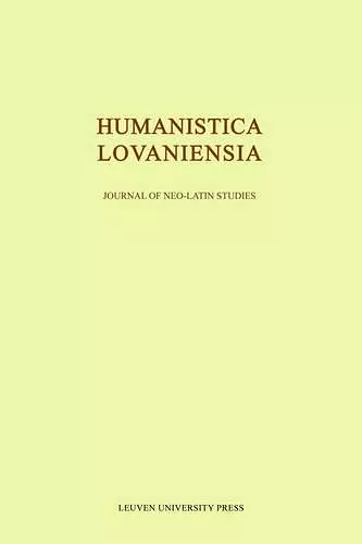 Humanistica Lovaniensia cover