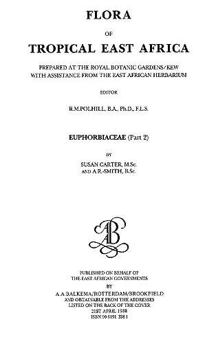 Flora of Tropical East Africa - Euphorbiac v2 (1988) cover