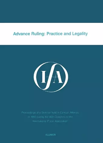 Advance Ruling:Practice and Legality cover