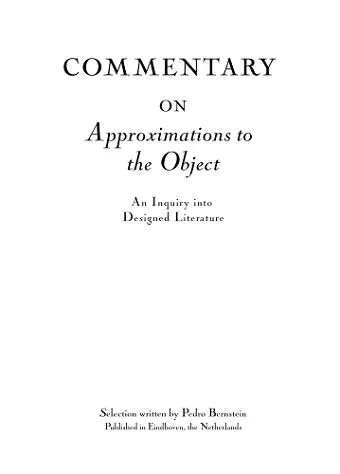 Commentary on Approximations to the Object cover