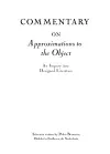 Commentary on Approximations to the Object cover
