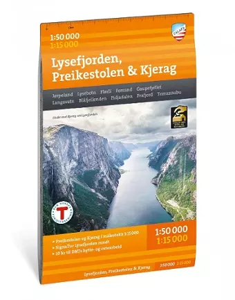 Lysefjorden, Preikestolen & Kjerag Hiking Map 1:50,000 / 1:15,000 cover