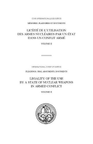 Legality of the use by a state of nuclear weapons in armed conflict cover