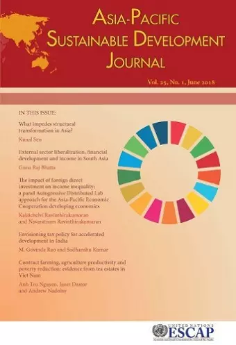 Asia-Pacific Sustainable Development Journal 2018, Issue No. 1 cover