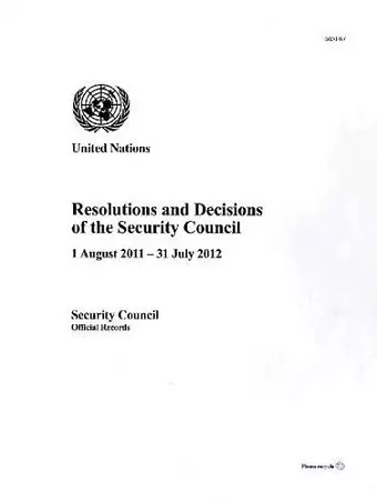 Resolutions and decisions of the Security Council cover