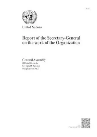 Report of the Secretary-General on the work of the Organization cover