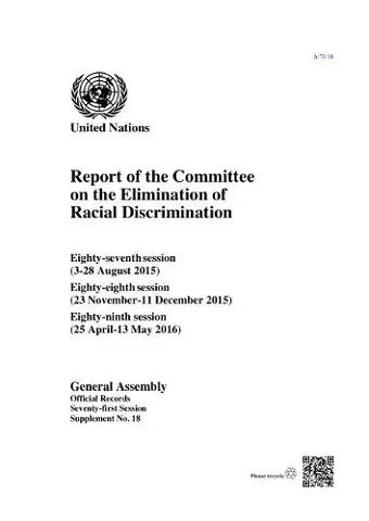 Report of the Committee on the Elimination of Racial Discrimination cover