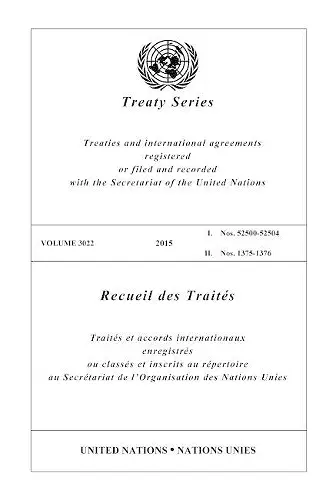 Treaty Series 3022 (English/French Edition) cover