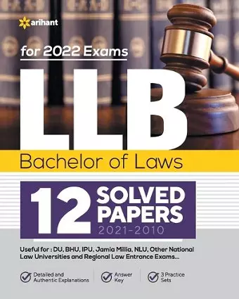 LLB Bachelor of Laws 12 Solved Papers (2021-2010) For 2022 Exams cover