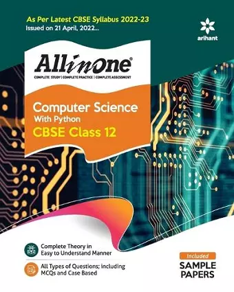 Cbse All in One Computer Science with Python Class 12 2022-23 Edition (as Per Latest Cbse Syllabus Issued on 21 April 2022) cover