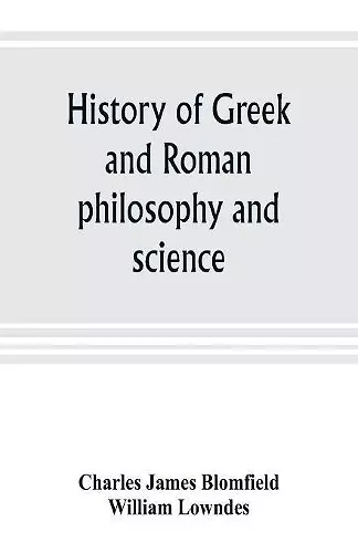 History of Greek and Roman philosophy and science cover