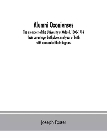 Alumni oxonienses cover