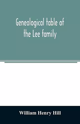 Genealogical table of the Lee family cover