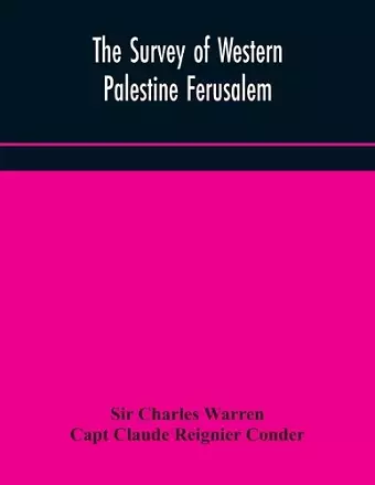 The Survey of Western Palestine Ferusalem cover