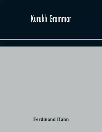 Kurukh grammar cover