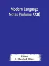 Modern language notes (Volume XXII) cover