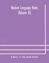 Modern language notes (Volume XI) cover