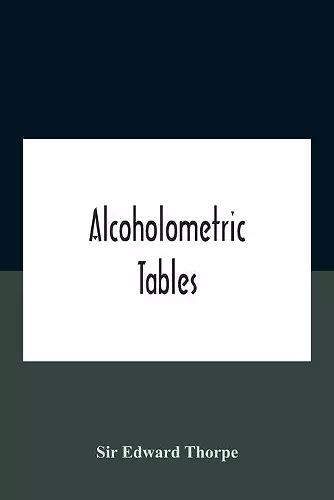 Alcoholometric Tables cover