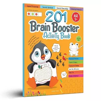 201 Brain Booster Activity Book - Fun Activities and Exercises for Children Tracing & Pattern, Colors & Shapes, Maze cover