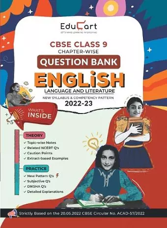 Educart CBSE Class 9 ENGLISH LANGUAGE AND LITERATURE Question Bank Book for 2022-23 (Includes Chapter wise Theory & Practice Questions 2023) cover