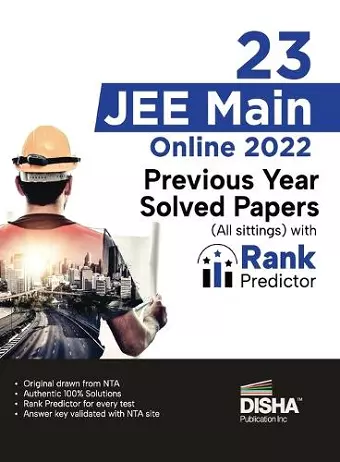 23 JEE Main Online 2022 Previous Year Solved Papers (All sittings) with Rank Predictor cover