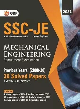 Ssc 2021 Junior Engineers Paper I Mechanical Engineering 36 Previous Years Solved Papers (2008-20) cover