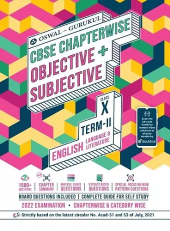 English Chapterwise Objective + Subjective for CBSE Class 10 Term 2 Exam cover