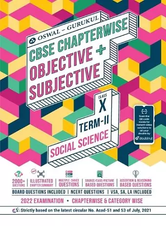 Social Science Chapterwise Objective + Subjective for CBSE Class 10 Term 2 Exam cover