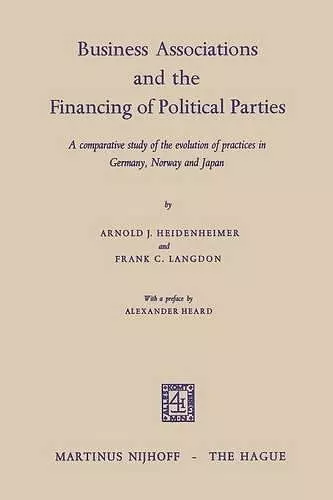 Business Associations and the Financing of Political Parties cover