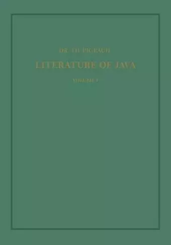 Synopsis of Javanese Literature 900–1900 A.D. cover