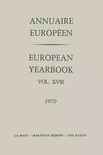 Annuaire Européen / European Yearbook cover