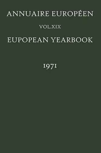 Annuaire Européen / European Yearbook cover